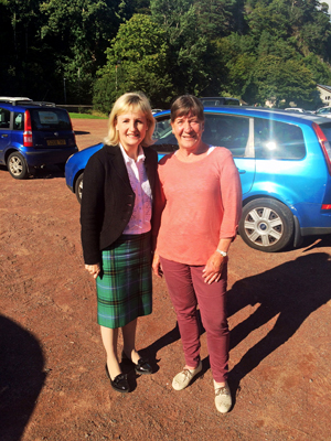 Patricia Henderson and Anne Spalding at the Argyllshire Gathering 40 years to the date after they broke UK piping's gender barrier.