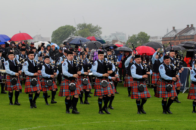 The New Zealand Police, one of two Kiwi bands to qualify, competing in the medley event.