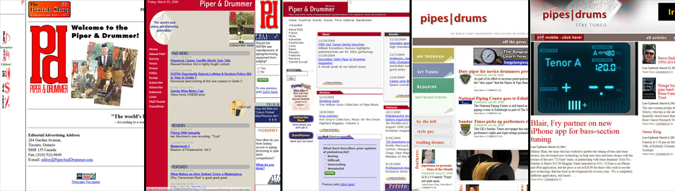 A view of the various versions of the online magazine, beginning with 1996.