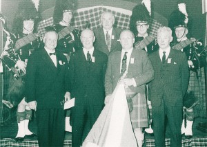 Ian P. Duncan is shown back row second from left, beside P-M Tom McAllister Jr. in this 1974 photo. P-S John Barclay, the subject of one of Ian P. Duncan’s finest tunes, is on the right.