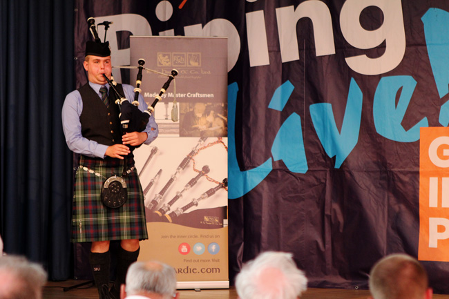 Craig Sutherland at the Masters Solo Piping Competition.
