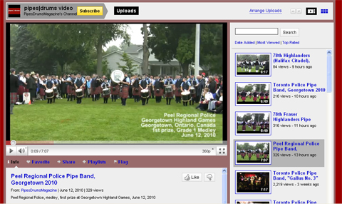 Videos galore for Sunday morning pipe-majors