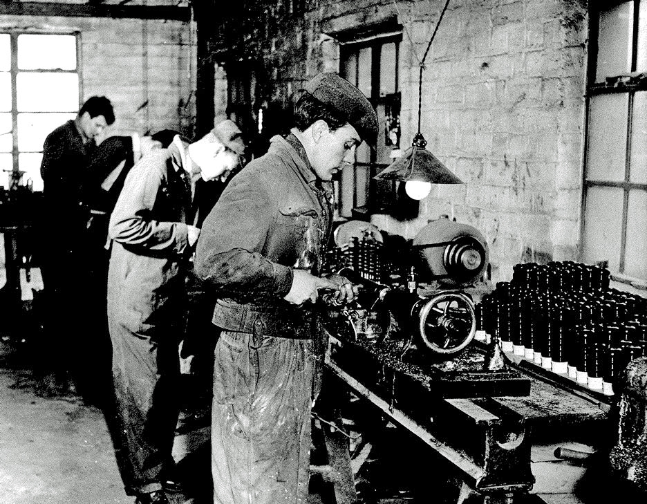 Turners at the R.G. Hardie & Co. workshop in Bishopriggs in the 1960s.