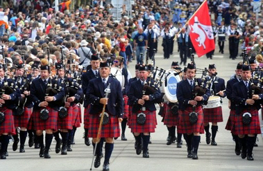 The Toronto Police Pipe Band performing at the Inter-Cetic Music Festival in Brittany in 2009, after the band opted not to attend the World Championships.