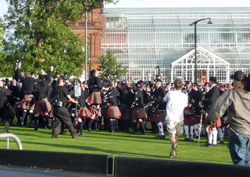 The ultimate objective: Simon Fraser University celebrates its 2009 World Pipe Band Championship victory.