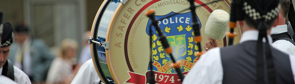 Peel Police aims to get a head with bass drum badge