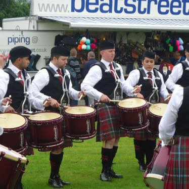 Bryce Parker (third from left) with the LA Scots at the 2015 World Championships at Glasgow Green, Glasgow.