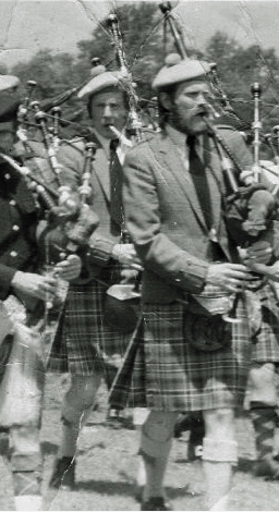 The late Ed Neigh (front) and Geoff Neigh of the Guelph Pipe Band in the 1970s, one of the few bands to sport tweed and balmorals.