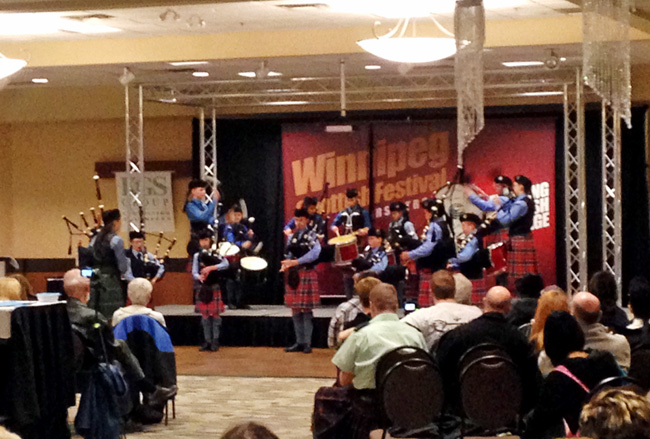 The Conservatory of Performing Arts band competing at the 2016 Winnipeg Scottish Festival.