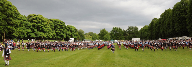 Mervyn Herron (bottom left) at the All-Ireland Pipe Band Championships.