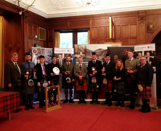 Trophy-winning competitors and judges at the 2016 Capt. John Memorial.