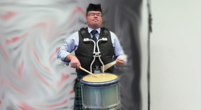 Steven McWhirter competing at the 2016 World Solo Drumming Championship.