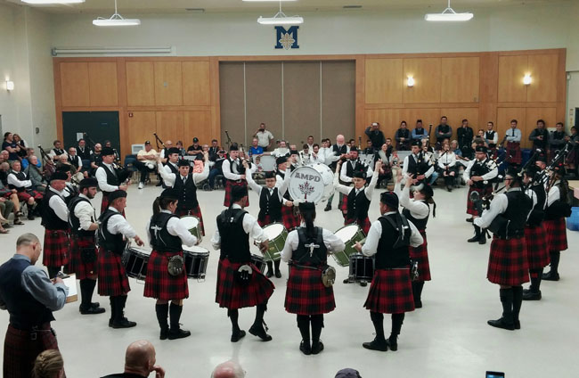 Arnprior McNab Pipes & Drums competing at the 2017 Ottawa Indoor Games.