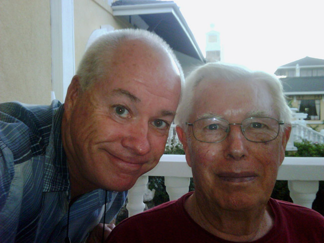 Jim McGillivray and his dad on holiday in Cuba, 2008.