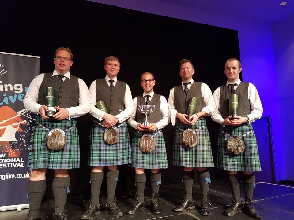 Inveraray & District's winning team at the 2017 International Quartets Championship at Piping Live!