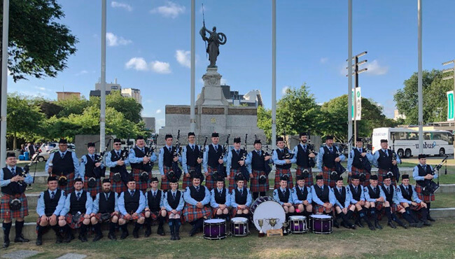 New Zealand Police assemble for a their trophy photo-op at the 2017 Jenny Mair Square Day competition in Palmerston North, New Zealand.
