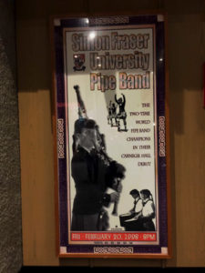 An original Carnegie Hall concert poster that is now mounted at Simon Fraser University.
