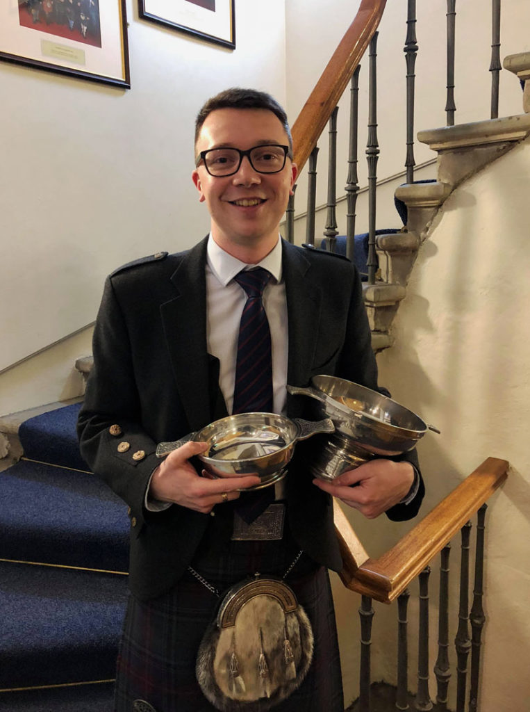 Steven Leask with hardware winnings from the 2018 Duncan Johnstone Memorial.