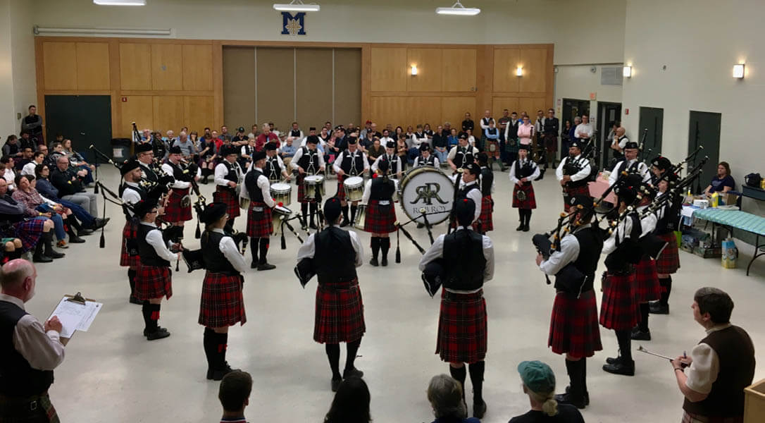Rob Roy competing in the Grade 3 band event at the 2018 Ottawa Indoor Games.