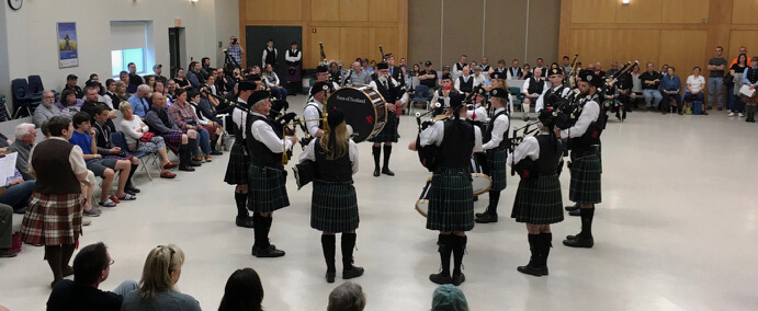 Sons of Scotland competing in the Grade 5 contest at the 2018 Ottawa Indoor Games.