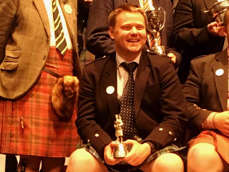Callum Beaumont at the 2018 Northern Meeting prize ceremony.