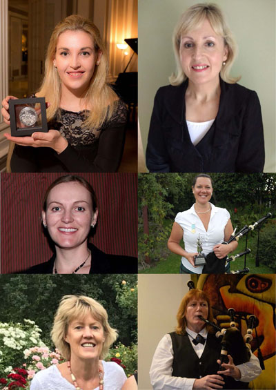 Clockwise beginning with top-left: Faye Henderson, Patricia Hendersons, Tracey Williams, Marion Horsborough, Rosie Hobbs and Fiona Manson.