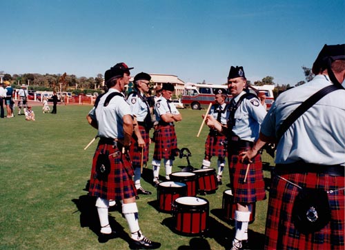 Lead-Drummer Harold Gillespie (facing camera).