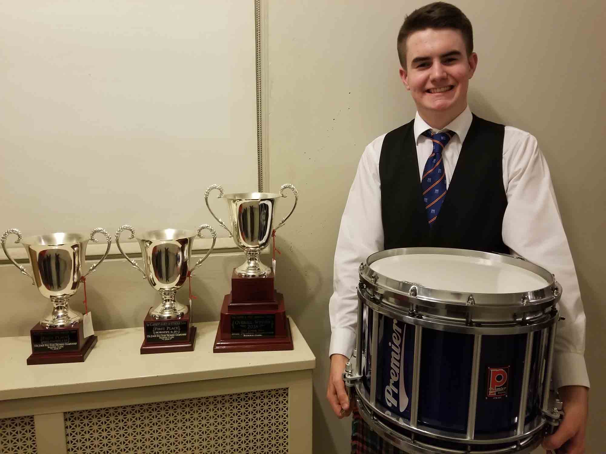 Shane Stapleton with his prizes from the 2018 Balmoral Classic.