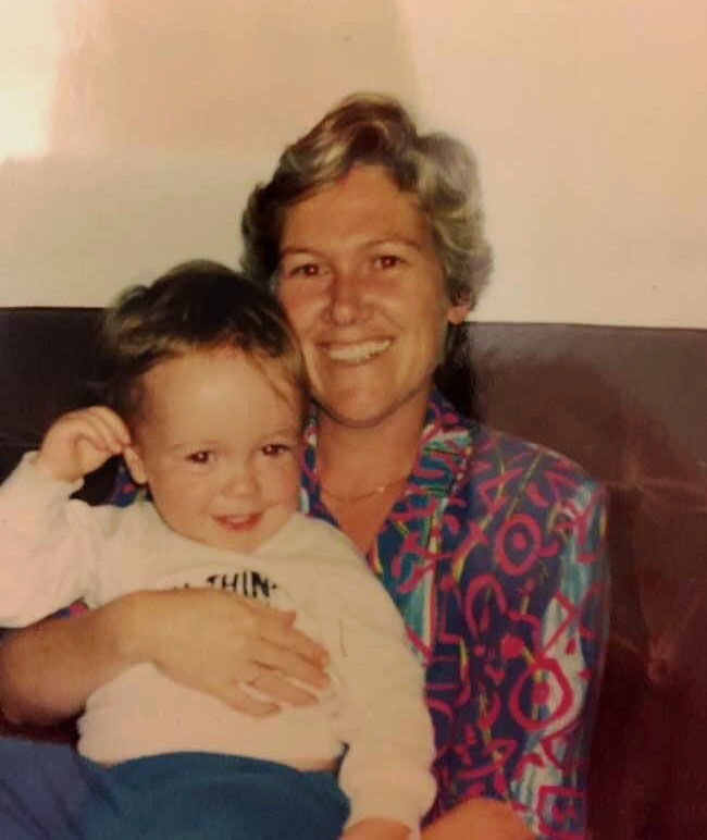 A very young Alex Gandy and Beverley Gandy.