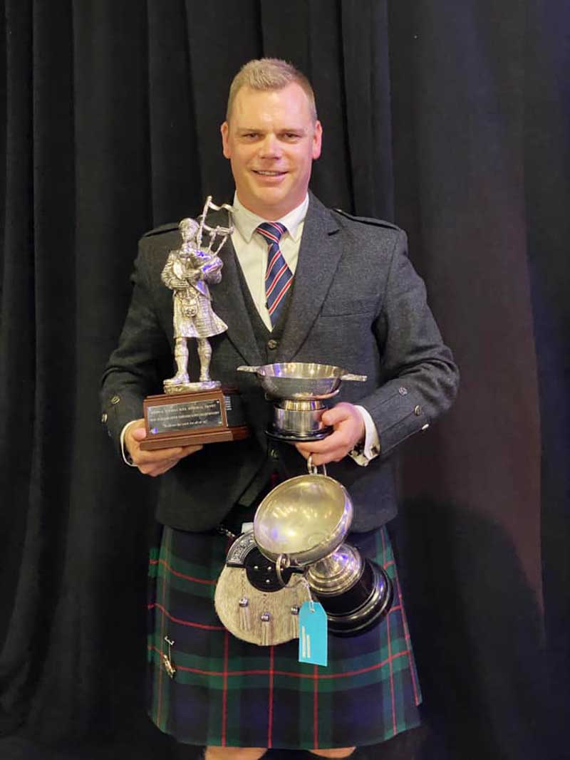 Stuart Easton with some hardware won on the day.
