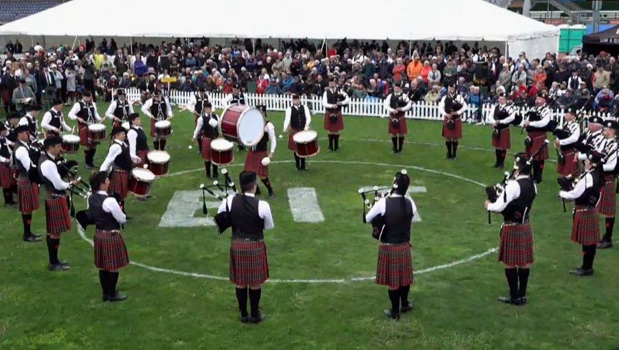 Canterbury Caledonian Society competing at the 2021 New Zealand Pipe Band Championships.