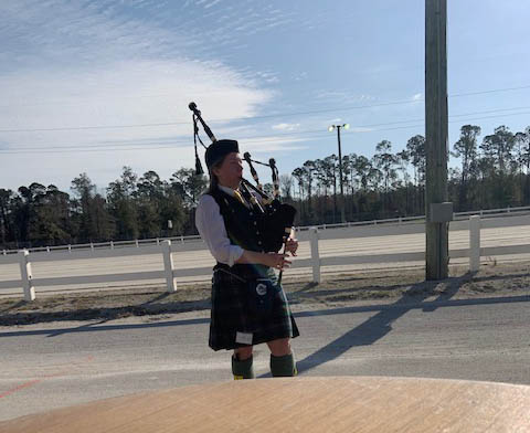 Laura Romine of Jacksonville breaks the musical silence as the first competitor at the Northeast Florida Scottish Games & Festival.