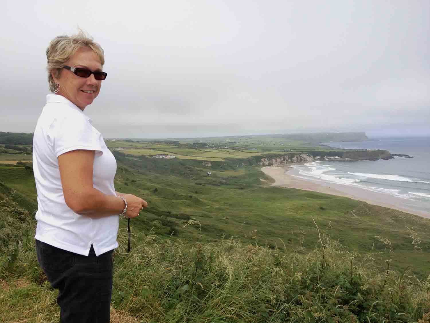 Meaghan Lyons's mum, Anne Stewart, taking in the coast of Northern Ireland.