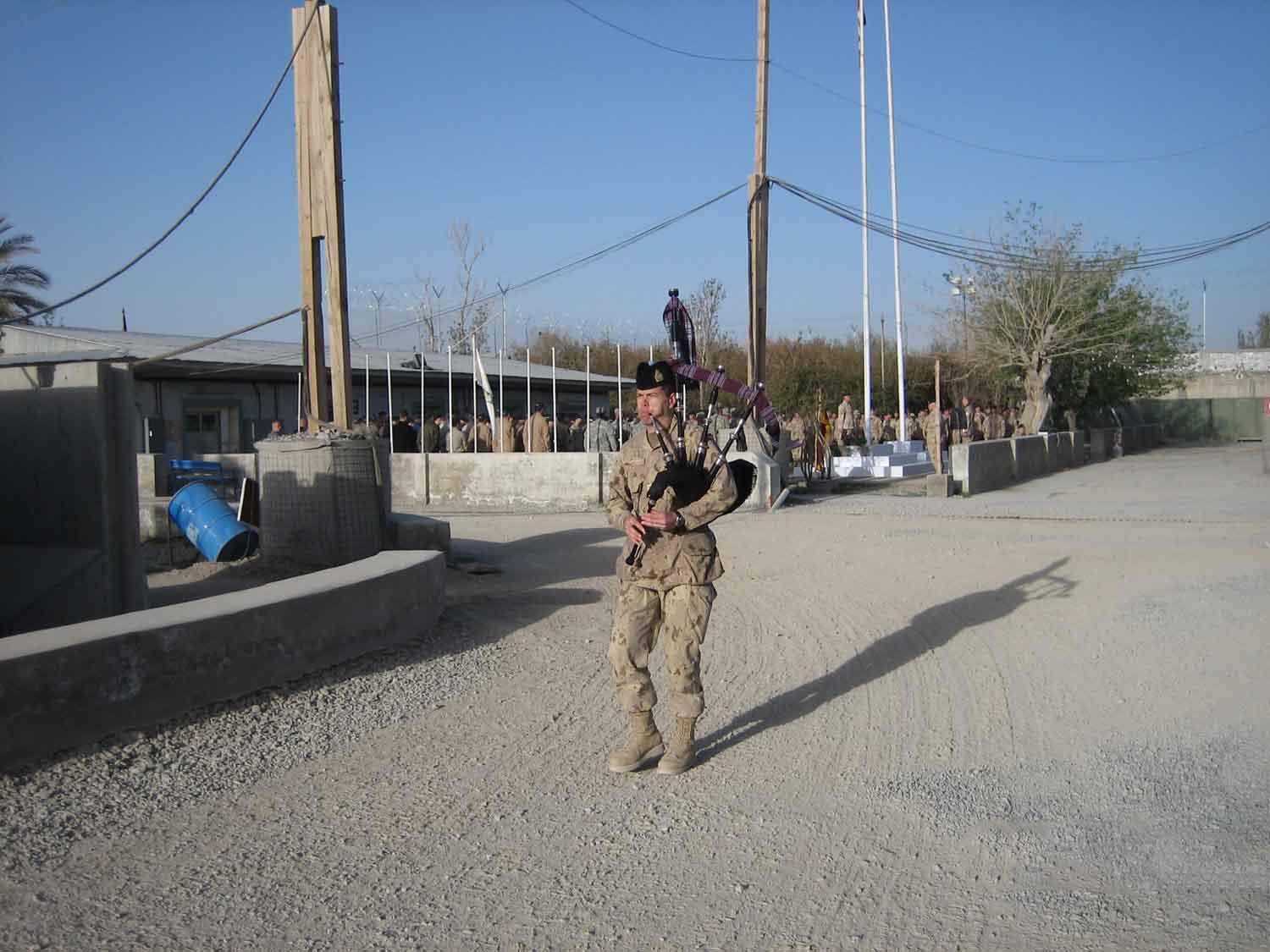 Fraser Clark performing a lament at Camp Nathan Smith, 2008.
