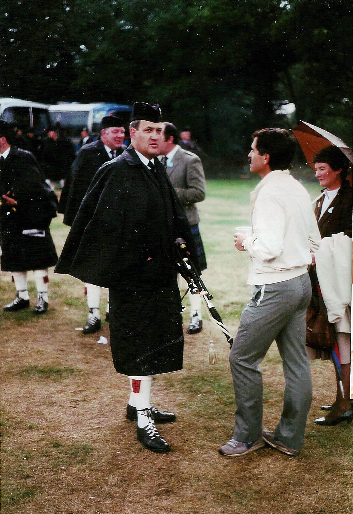 Bill Livingstone speaking with A. John Wilson, Pitlochry 1984.