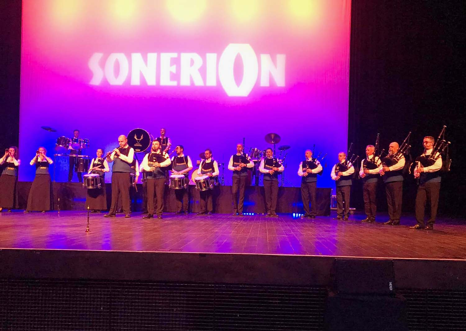 Bagad Penhars competing at the 2022 Breton Pipe Band Championships at Saint Brieuc.