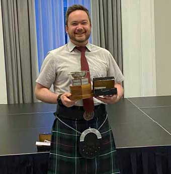 Alex Gandy, winner of the 2022 Prairie Piping Invitational