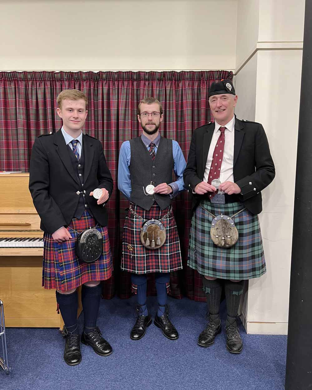 CLASP June 2022 overall winners (L-R): verall Winners Ben Hall, Grade 2; Stewart Allan, Grade 1; Donald Morrison, Grade 3.