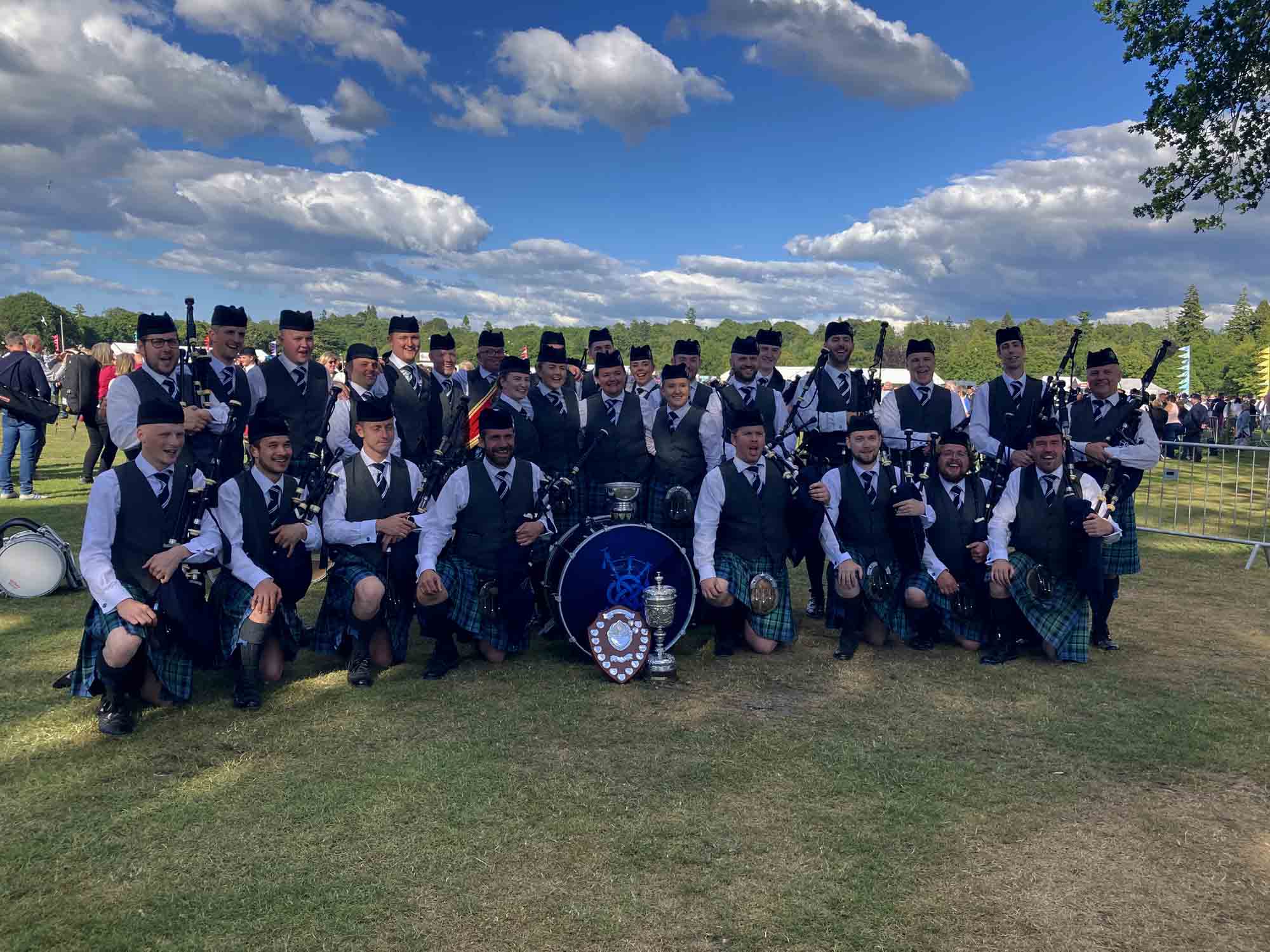 Inveraray & District celebrate their victory at the 2022 European Championships.