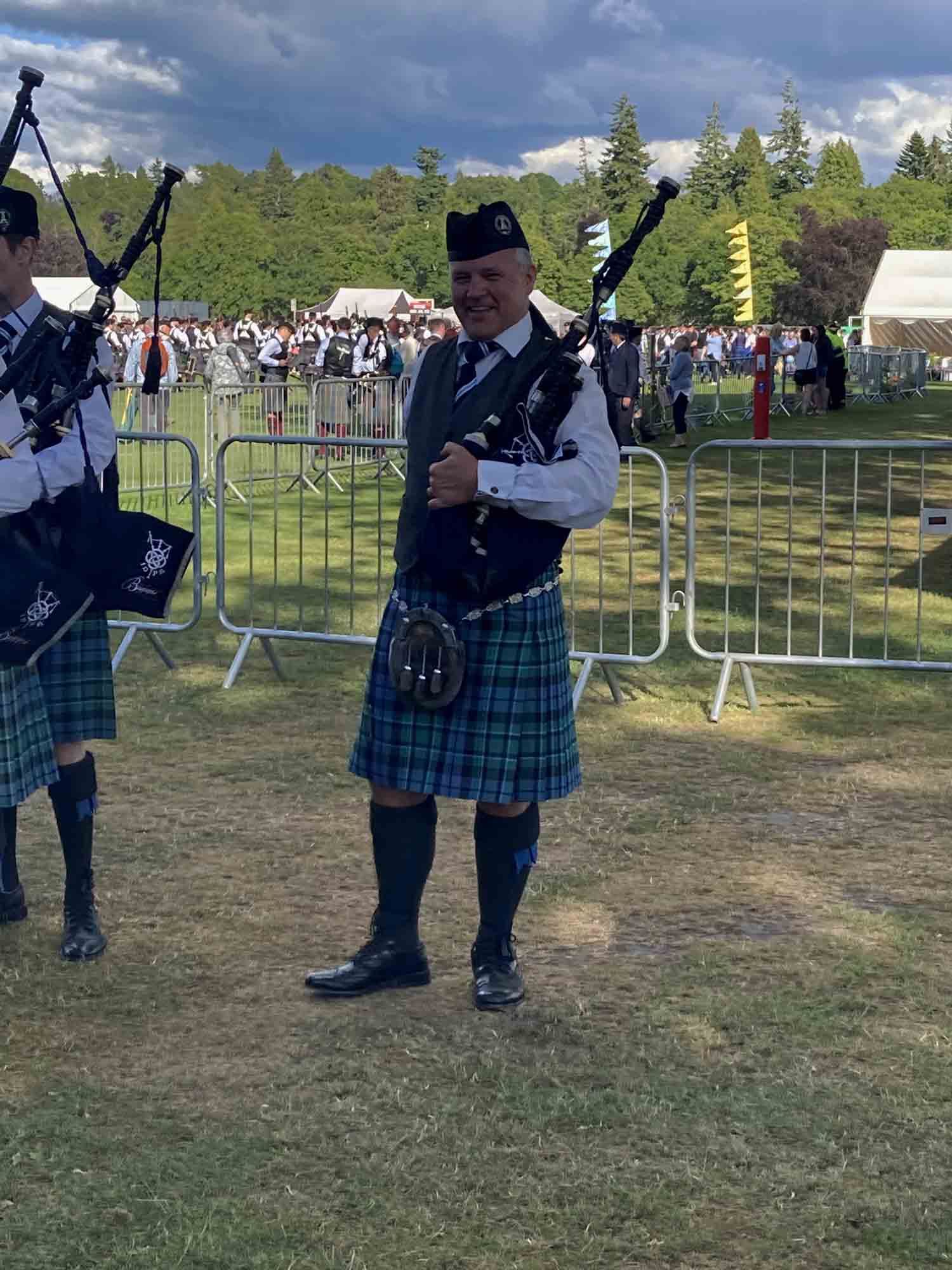 A happy Inveraray & District Pipe-Major Stuart Liddell.