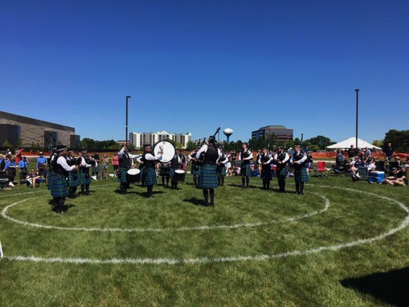Wake & District Pipe Band of North Carolina competing at the 2022 Chicago Games.