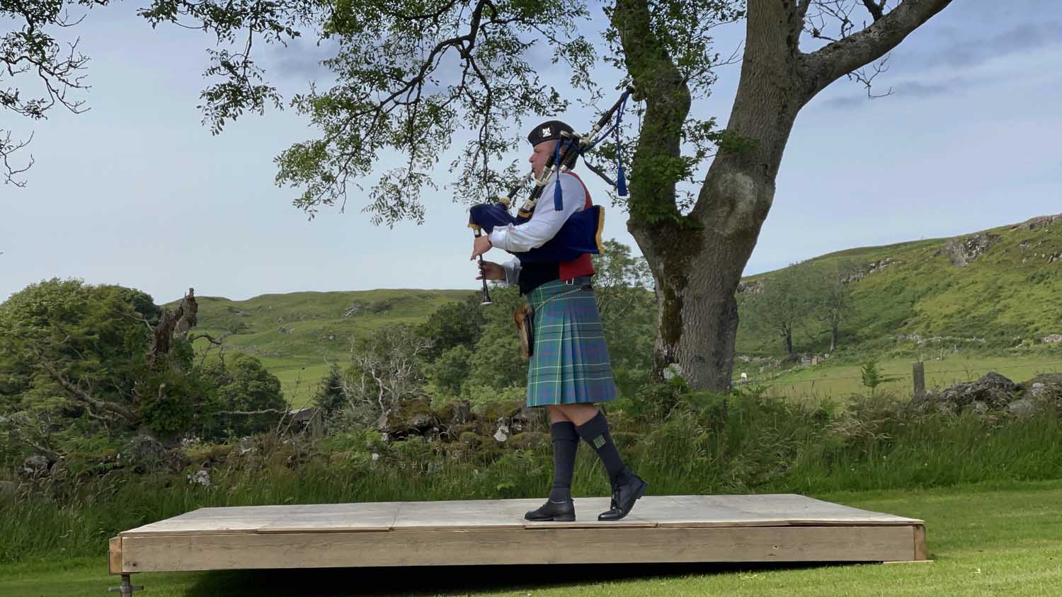 Ben Duncan competing in the Piobaireachd event at the 2022 Tobermory Games.