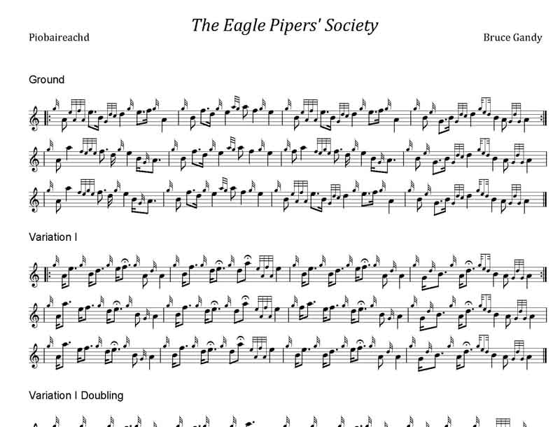 Bruce Gandy wins Eagle Pipers Piobaireachd composing contest (exclusive video and manuscript for p|d readers)