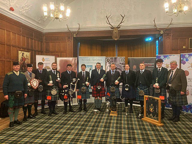 Competitors and organizers at the 2022 Capt. John MacLellan Solo Piping Competition