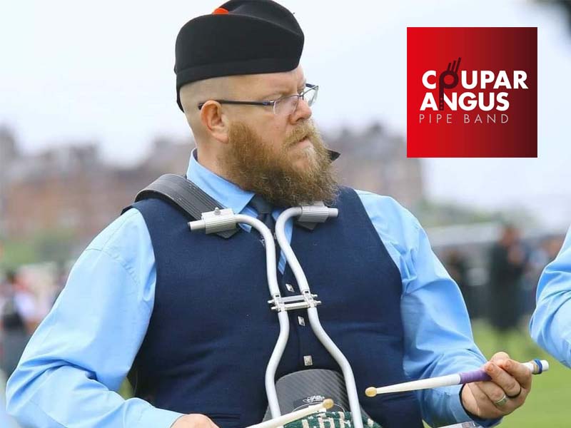 Coupar Angus lands Scott Campbell as L-D, drummers, enabling band to get out for first time in three years