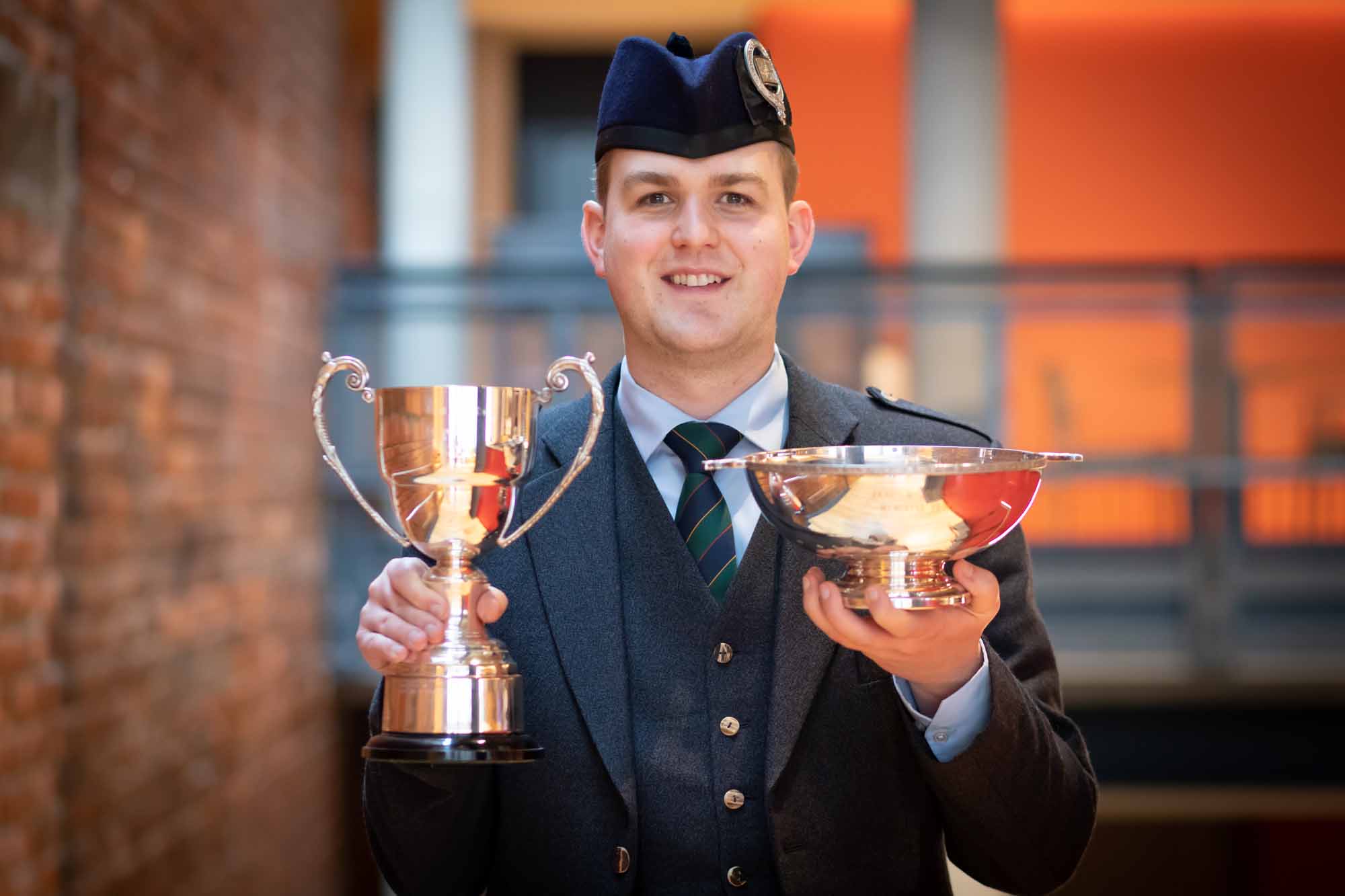 Craig Sutherland after winning at the 2022 National Mod competition in Scotland.