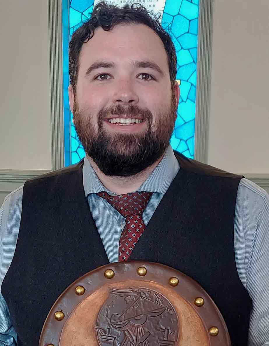 Andrew Donlon, winner of the 2023 Joseph MacDonald Memorial Prize for Piobaireachd, sponsored by the Clan Donald Trust and Robert Burns Society of Charleston.