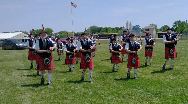 Detroit St. Andrew's on the march at Alma.
