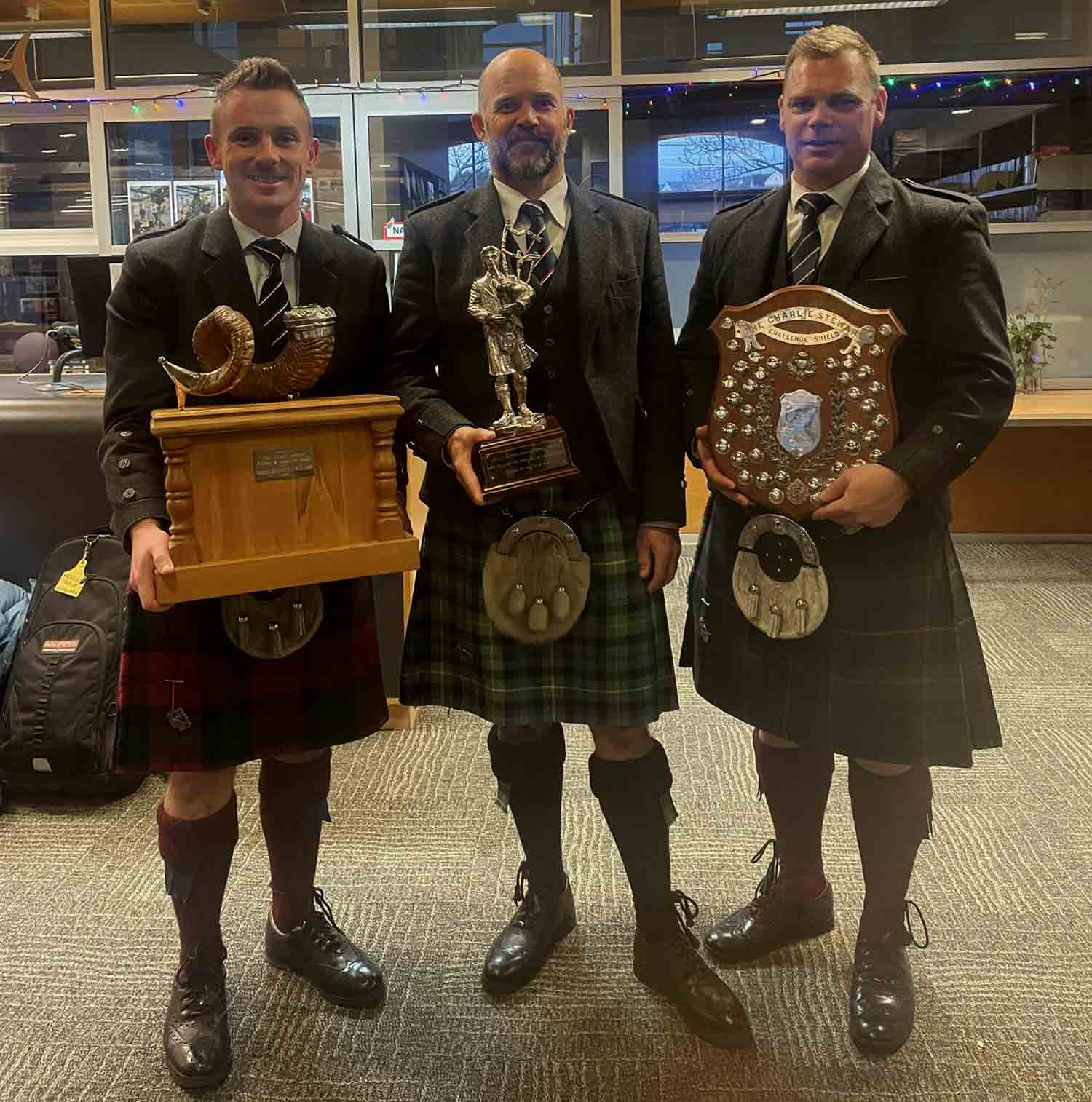 Big winners at the 2023 King's Birthday competition (L-R): Liam Kernaghan, Brendon Eade, and Stuart Easton.