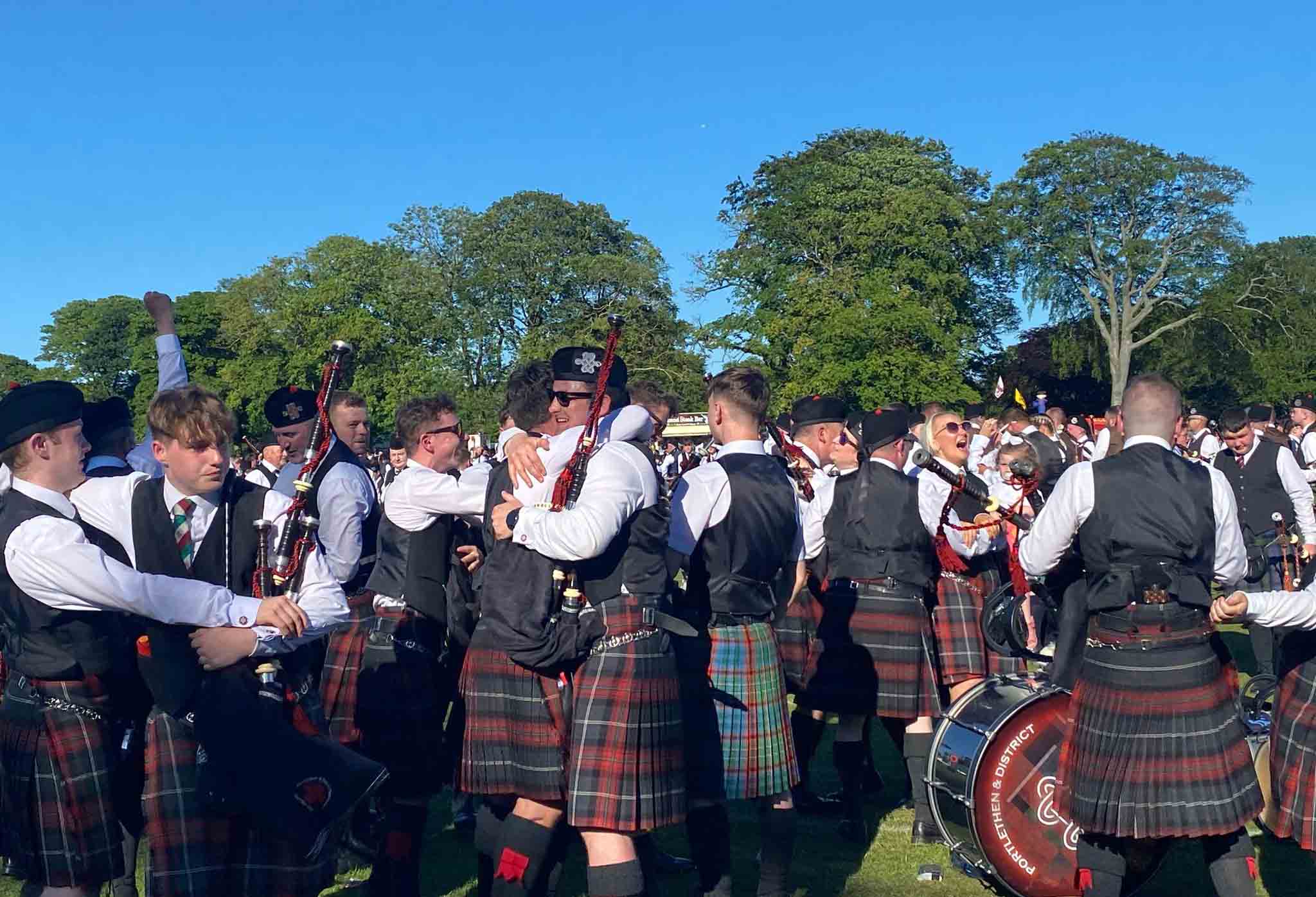 Portlethen & District celebrates their Grade 2 2023 European victory.